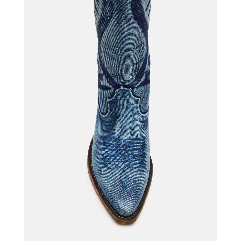 NEW STEVE MADDEN women's albany boots in denim fabric - Picture 5 of 6